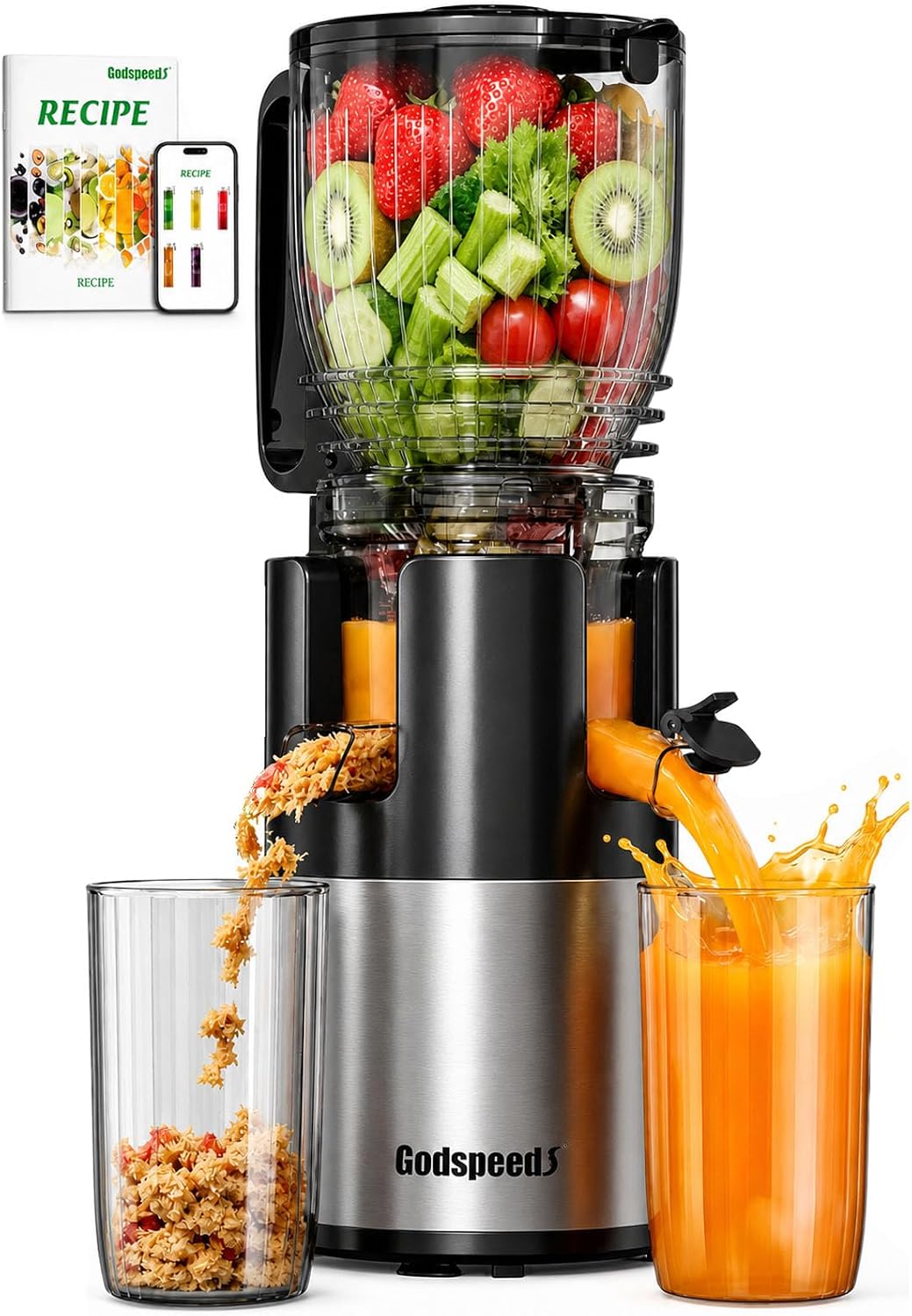 Cold Press Juicer - 5,8 inçlik Geniş Besleme Kanalı ile
