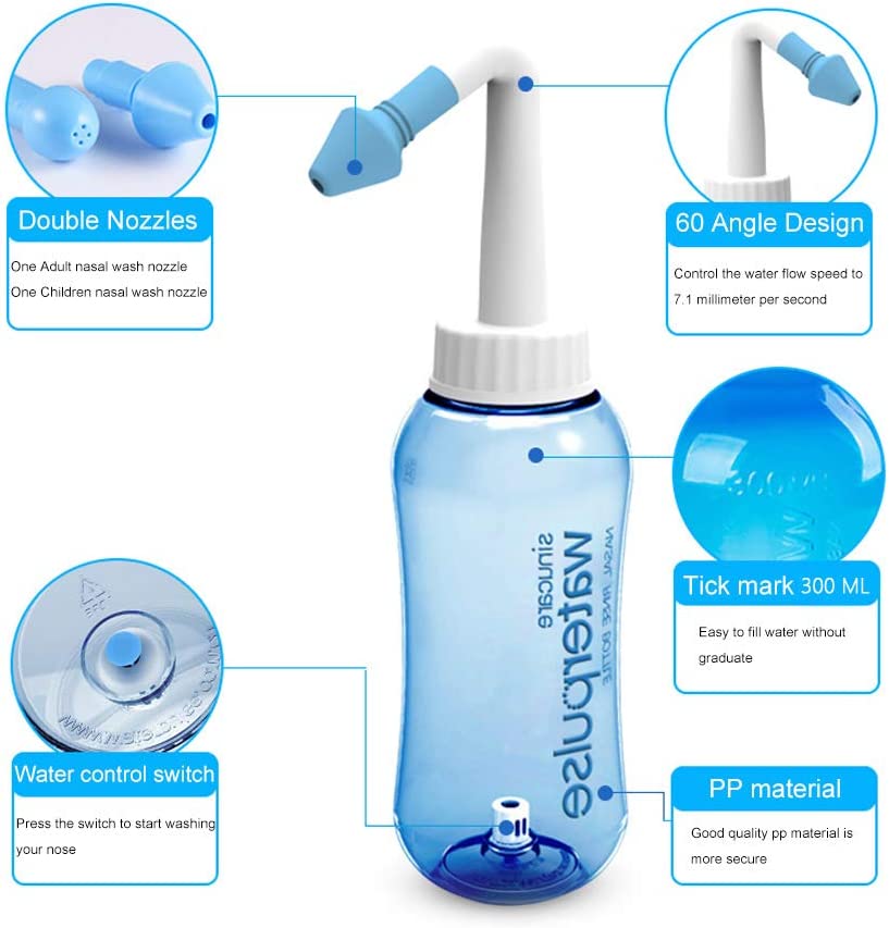 Neti Pot Nasal Rinse - 300/500ml Burun Yıkama Şişesi Waterpulse Burun