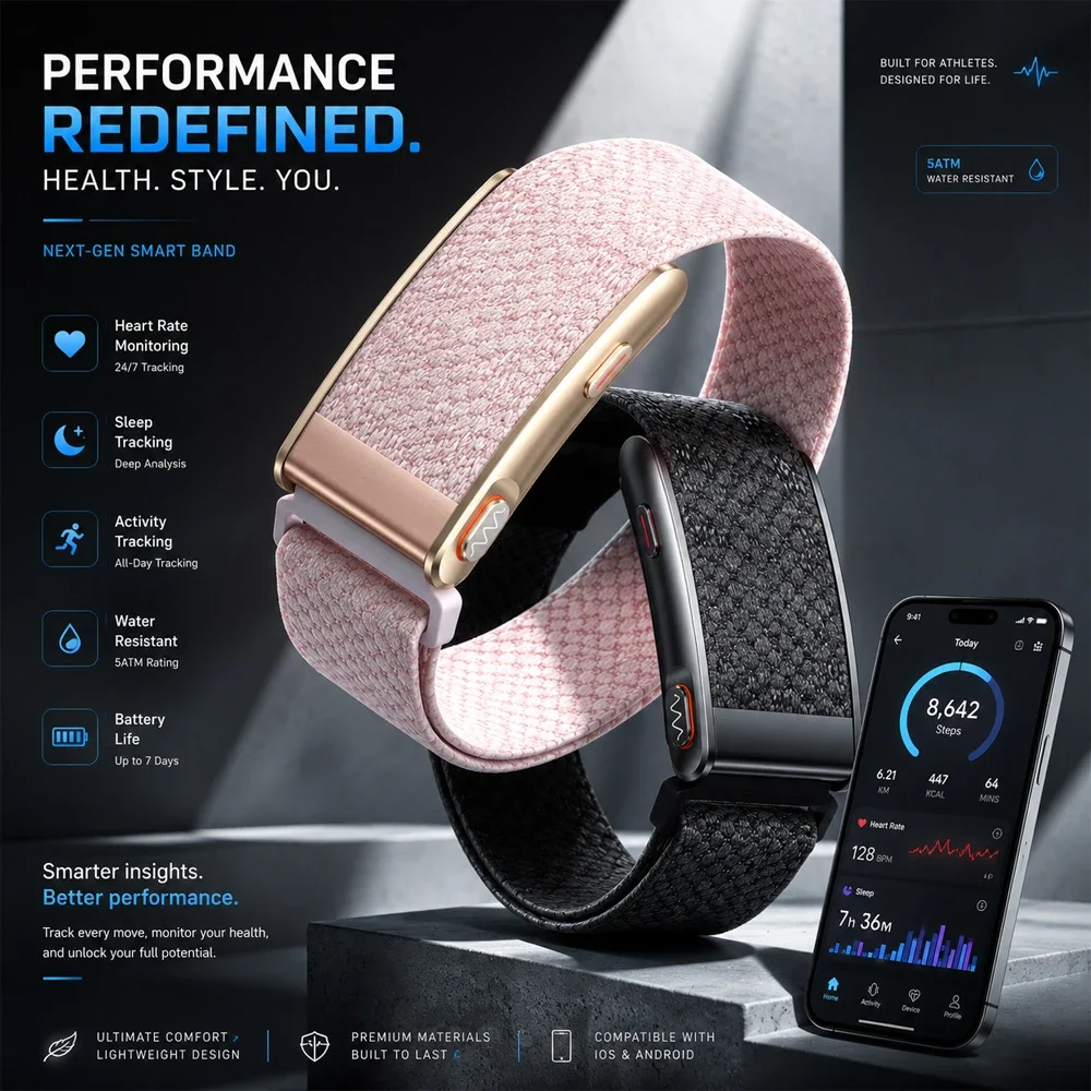 Health Wellness App - Yeni Gelen Ekranlıksız Akıllı Sağlık Saati