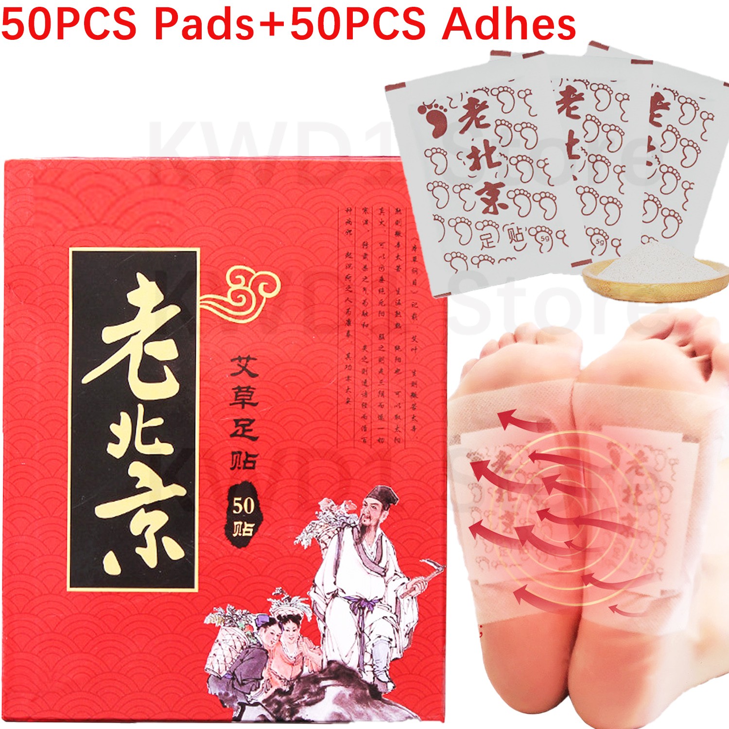 Detox Foot Patch - 50 adet pedleri + 50 adet
