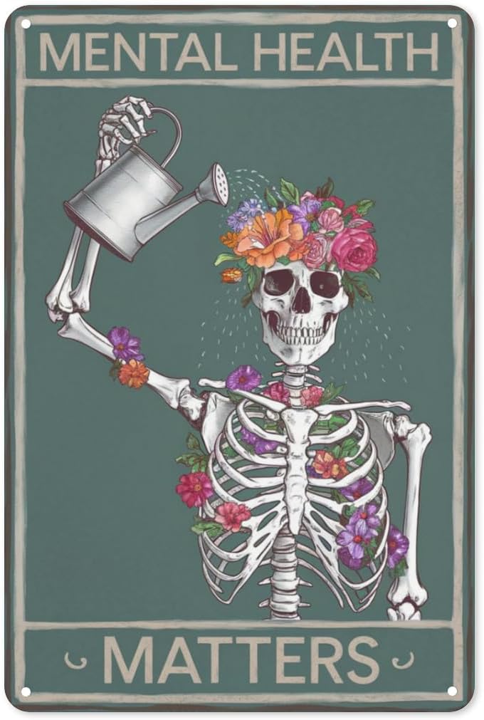 Health Wellness Office - Gotik Sağlık Metal Tabelası 8X12IN Terapi