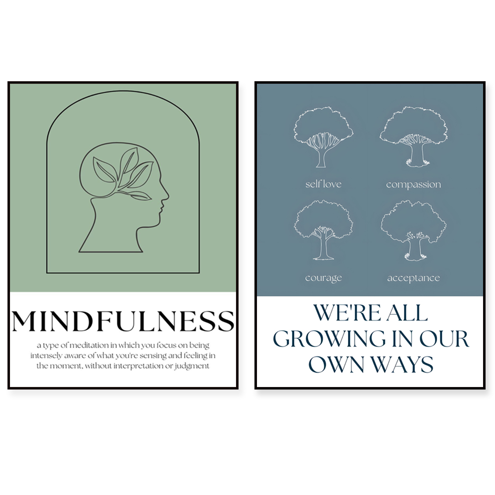 Health Wellness Poster - Farkındalık baskısı, güvenli bir alan posteri,